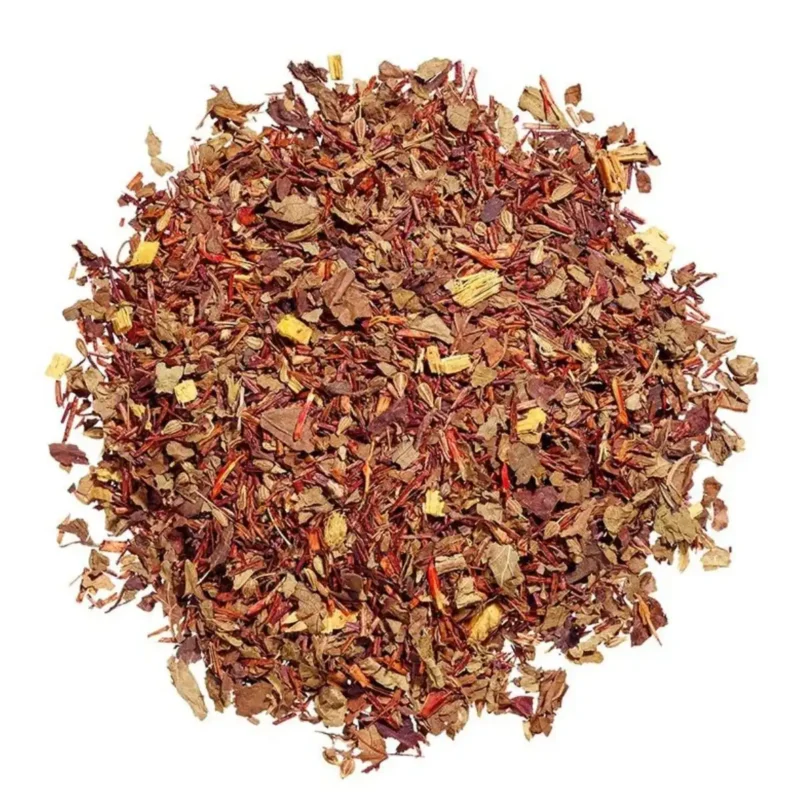 Rooibos Sleep Well by Ronnefeldt Tea - a South African flavoured herbal tea with rooibos, anise, lemon balm leaves, sweet blackberry leaves, liquorice root, safflower flowers, and caramel flavour.